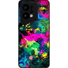 Coque OPPO Find X5 - Silicone rigide noir Splash paint