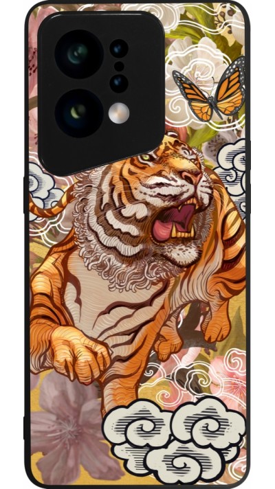 OPPO Find X5 Case Hülle - Silikon schwarz Spring 23 japanese tiger