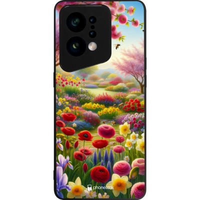 OPPO Find X5 Case Hülle - Silikon schwarz Frühling 25 Strauß Frühling