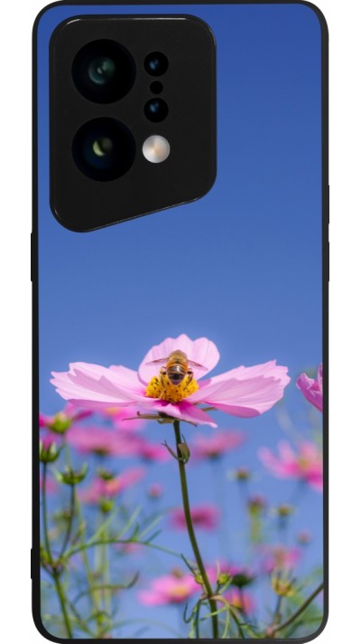 Coque OPPO Find X5 - Silicone rigide noir Bee on a flower Spring 2026