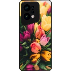 Coque OPPO Find X5 - Silicone rigide noir Bouquet of tulips Spring 2026