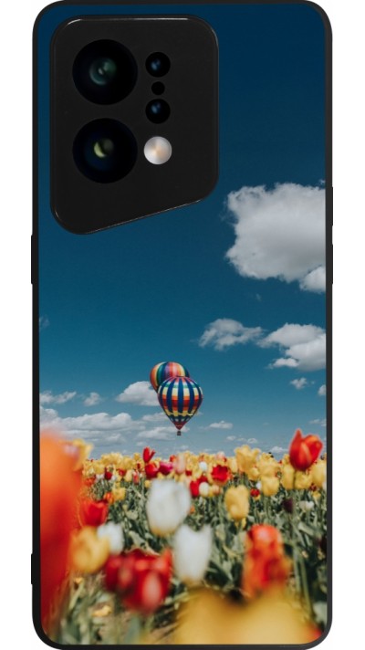 Coque OPPO Find X5 - Silicone rigide noir Hot air balloon Spring 2026