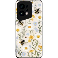 Coque OPPO Find X5 - Silicone rigide noir Pattern bees Spring 2026