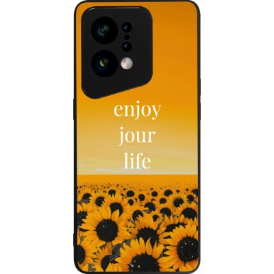 OPPO Find X5 Case Hülle - Silikon schwarz Summer 2025 Enjoy your life