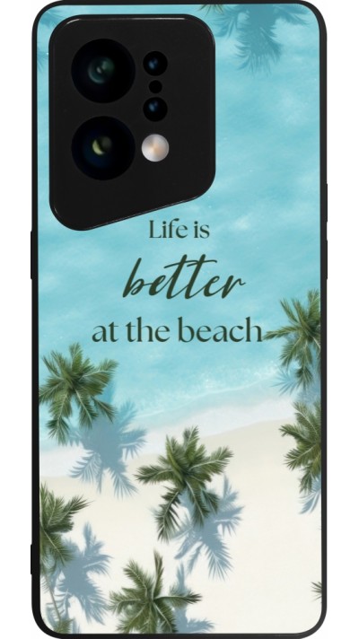 OPPO Find X5 Case Hülle - Silikon schwarz Summer 2025 Life is better at the beach