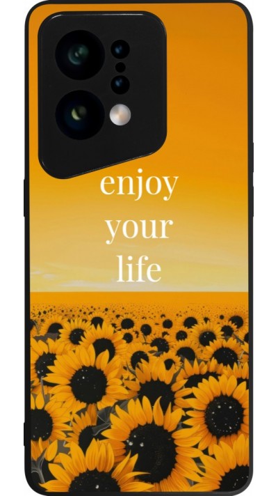 Coque OPPO Find X5 - Silicone rigide noir Summer 2026 Enjoy your life