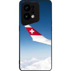 OPPO Find X5 Case Hülle - Silikon schwarz  Schweizer Nationalfeiertag Sky Swiss Flag