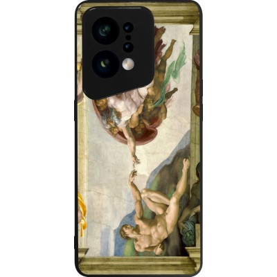 OPPO Find X5 Case Hülle - Silikon schwarz Kunstbild - Die Erschaffung Adams - Michelangelo