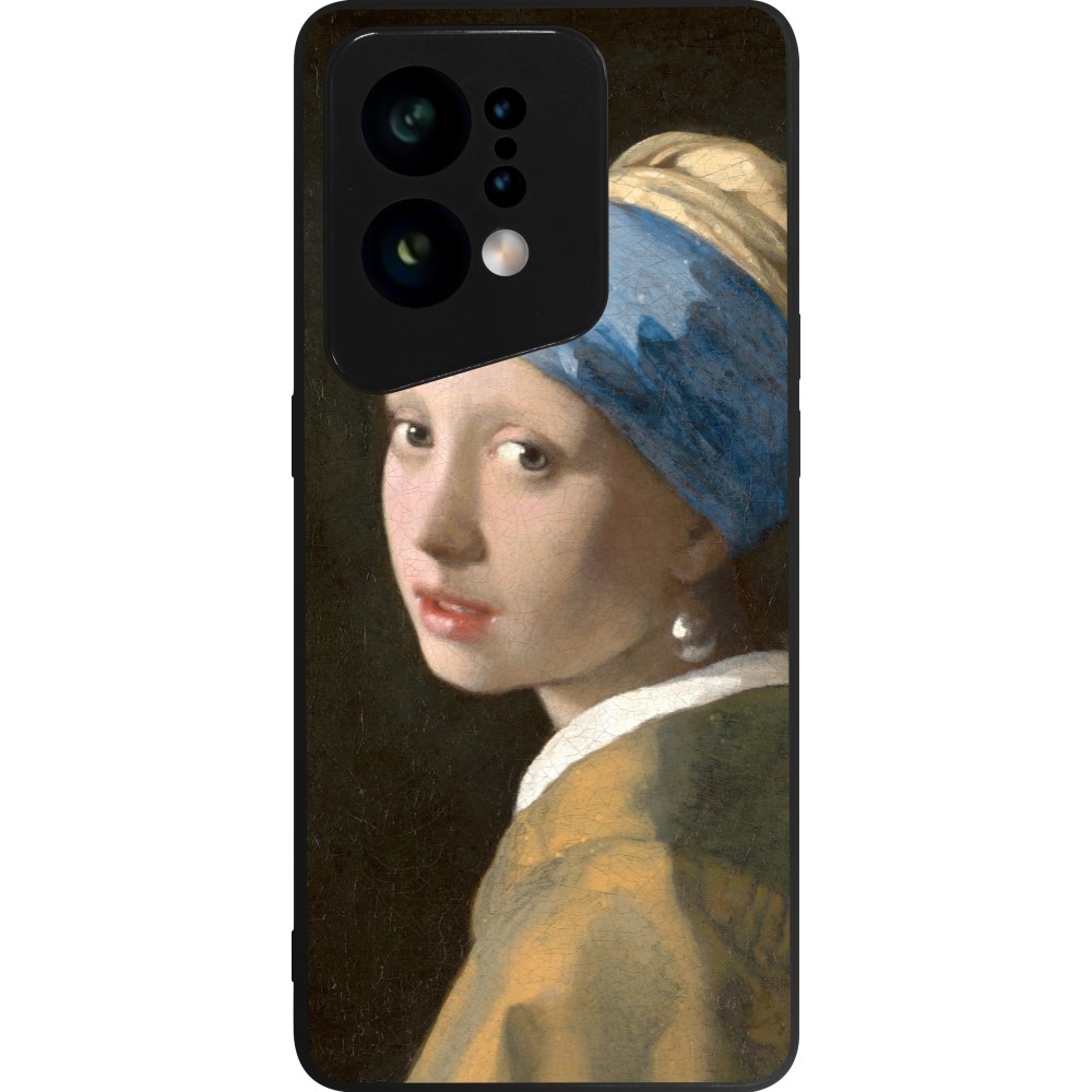 OPPO Find X5 Case Hülle - Silikon schwarz Kunstbild - Das Mädchen mit dem Perlenohrring - Jan Vermeer