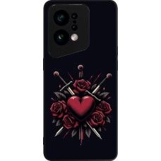 OPPO Find X5 Case Hülle - Silikon schwarz Valentine 2024 gothic love