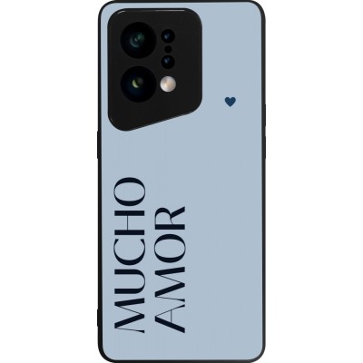 OPPO Find X5 Case Hülle - Silikon schwarz Valentine 2024 mucho amor azul