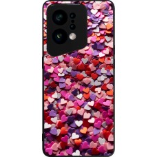 OPPO Find X5 Case Hülle - Silikon schwarz Valentin 2025 Konfetti