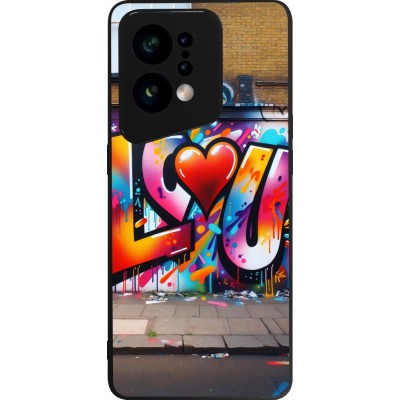 OPPO Find X5 Case Hülle - Silikon schwarz Valentin 2025 Liebe U Tag