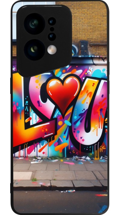 OPPO Find X5 Case Hülle - Silikon schwarz Valentin 2025 Liebe U Tag