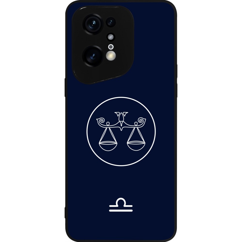 Coque OPPO Find X5 Pro - Silicone rigide noir Astrologie Balance