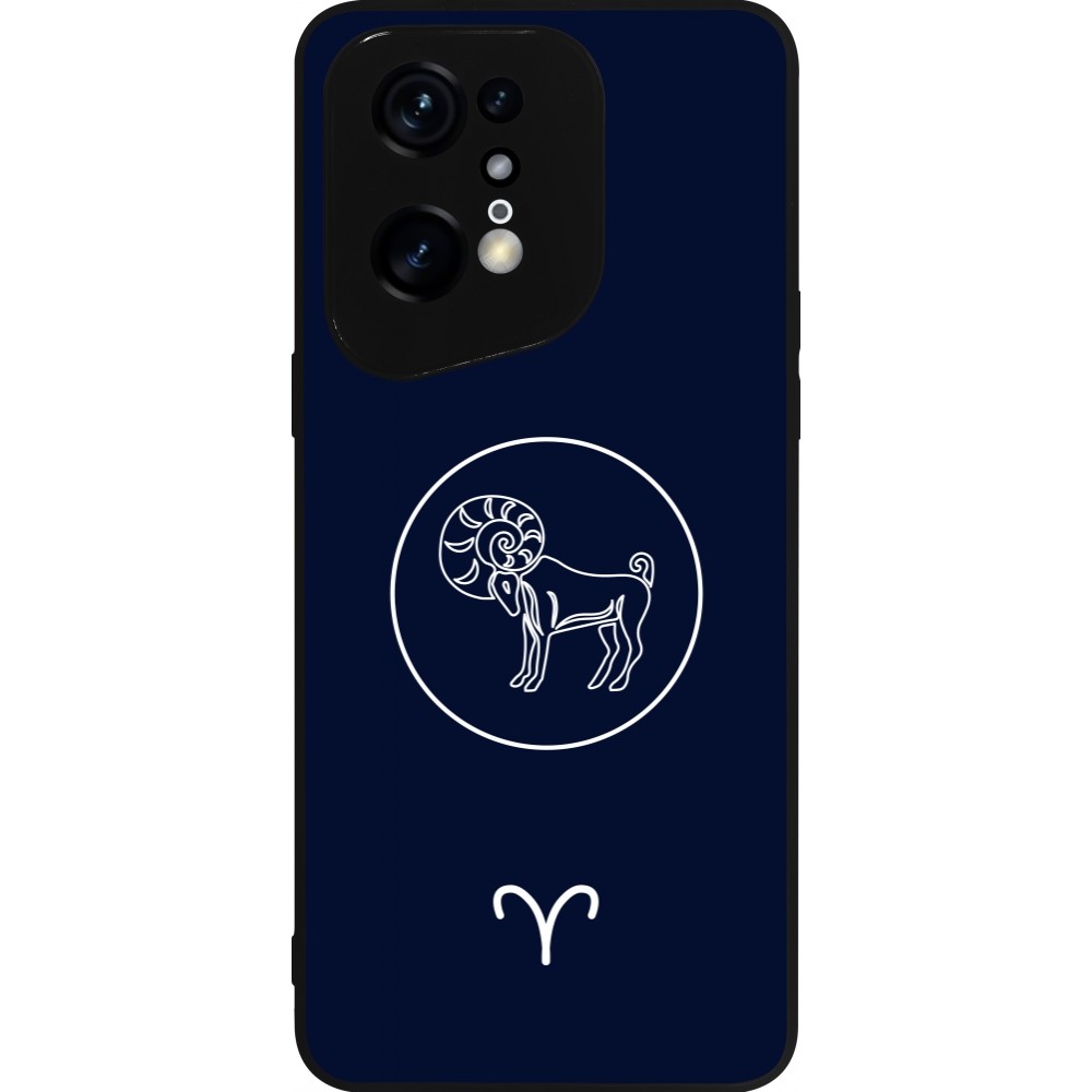 Coque OPPO Find X5 Pro - Silicone rigide noir Astrologie Bélier