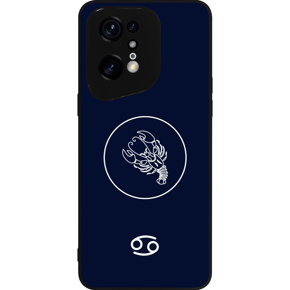 Coque OPPO Find X5 Pro - Silicone rigide noir Astrologie Cancer