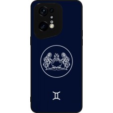 Coque OPPO Find X5 Pro - Silicone rigide noir Astrologie Gémeaux