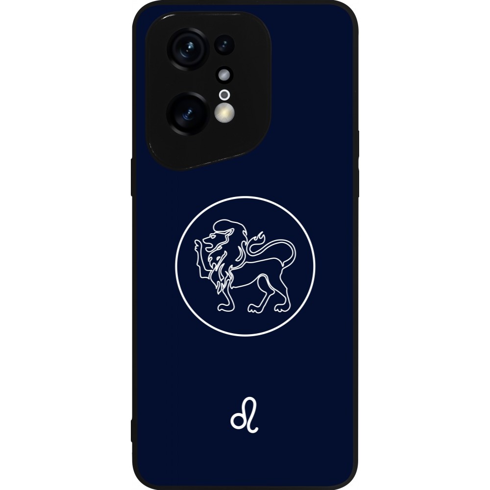 Coque OPPO Find X5 Pro - Silicone rigide noir Astrologie Lion