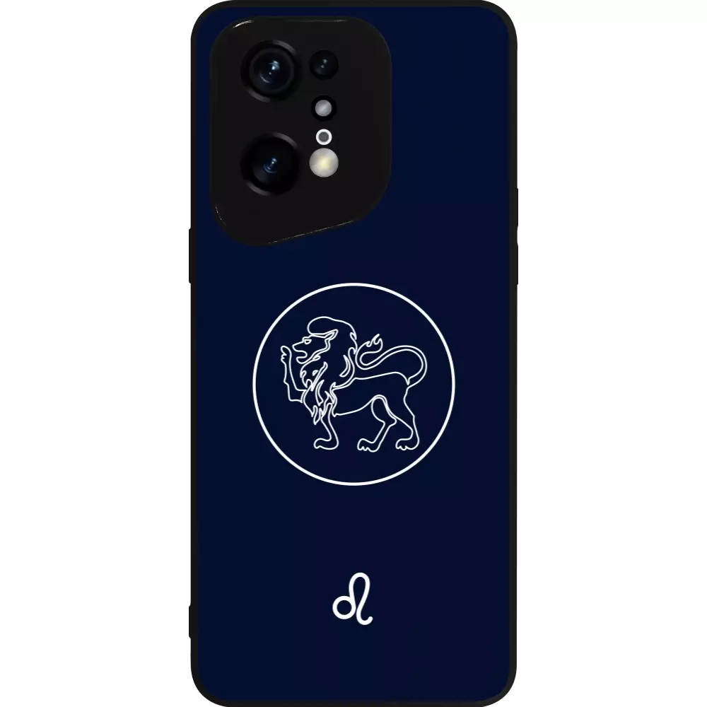 OPPO Find X5 Pro Case Hülle - Silikon schwarz Astrologie Löwe