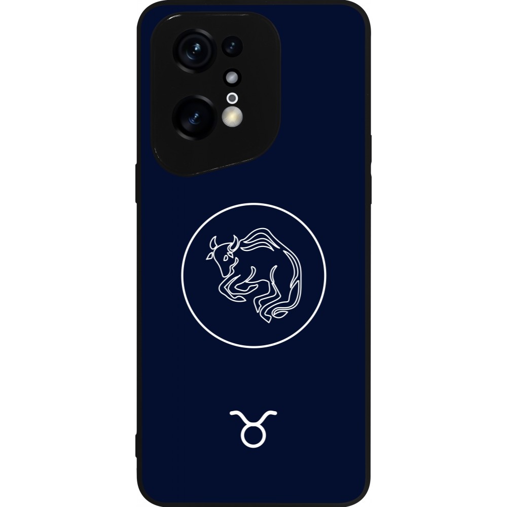 Coque OPPO Find X5 Pro - Silicone rigide noir Astrologie Taureau