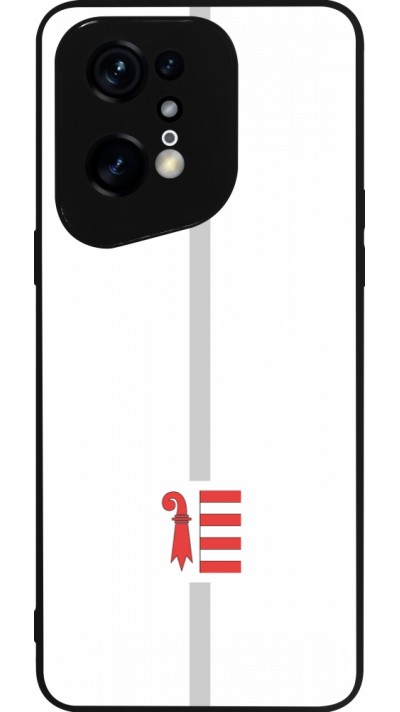 OPPO Find X5 Pro Case Hülle - Silikon schwarz Kanton JU weiss
