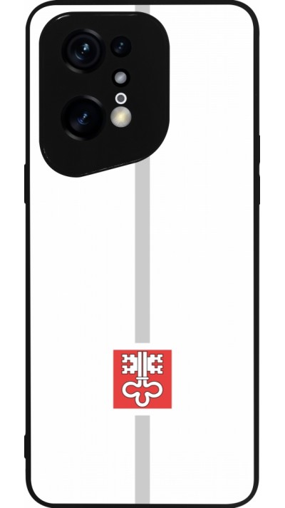 OPPO Find X5 Pro Case Hülle - Silikon schwarz Kanton NW weiss