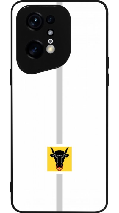 OPPO Find X5 Pro Case Hülle - Silikon schwarz Kanton UR weiss
