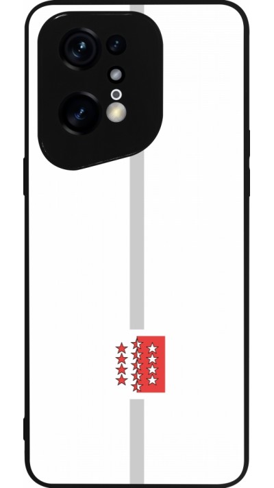 OPPO Find X5 Pro Case Hülle - Silikon schwarz Kanton VS weiss
