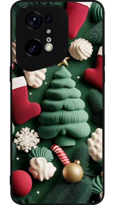 Coque OPPO Find X5 Pro - Silicone rigide noir Christmas 25 Christmas textiles