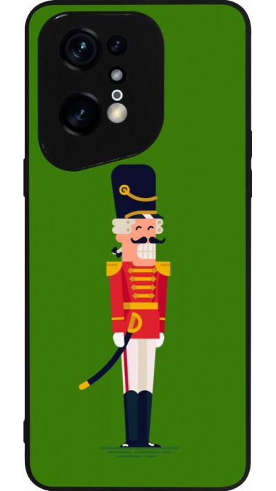 Coque OPPO Find X5 Pro - Silicone rigide noir Christmas 25 Nutcracker Green