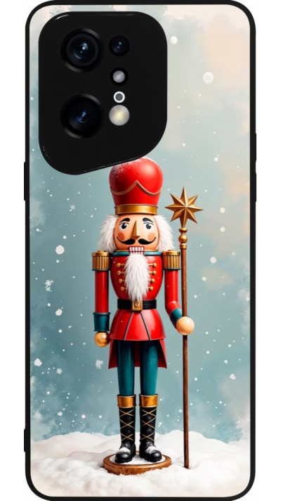 Coque OPPO Find X5 Pro - Silicone rigide noir Christmas 25 Nutcracker Snow