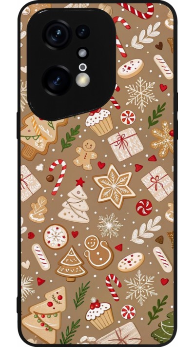 OPPO Find X5 Pro Case Hülle - Silikon schwarz Christmas 25 Pattern Ginger Cookie