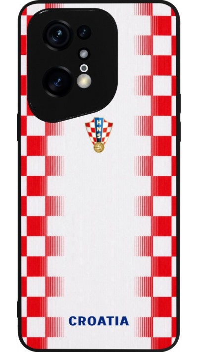 Coque OPPO Find X5 Pro - Silicone rigide noir Maillot de football Croatie 2026 personnalisable