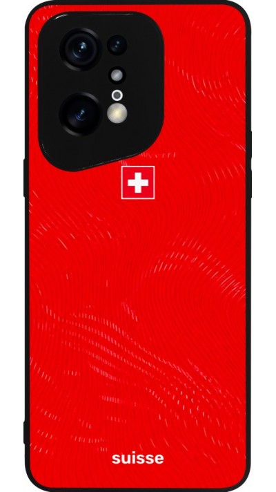 Coque OPPO Find X5 Pro - Silicone rigide noir Maillot de football Suisse 2026 personnalisable