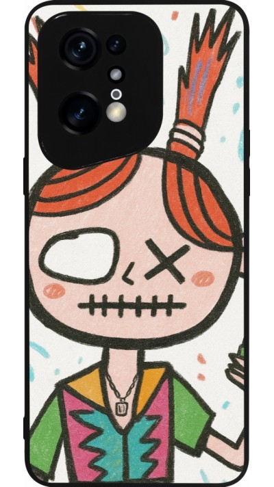 Coque OPPO Find X5 Pro - Silicone rigide noir Little Girl Sketch