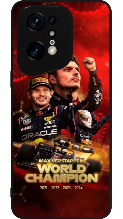 Coque OPPO Find X5 Pro - Silicone rigide noir Max Verstappen Champion 2023