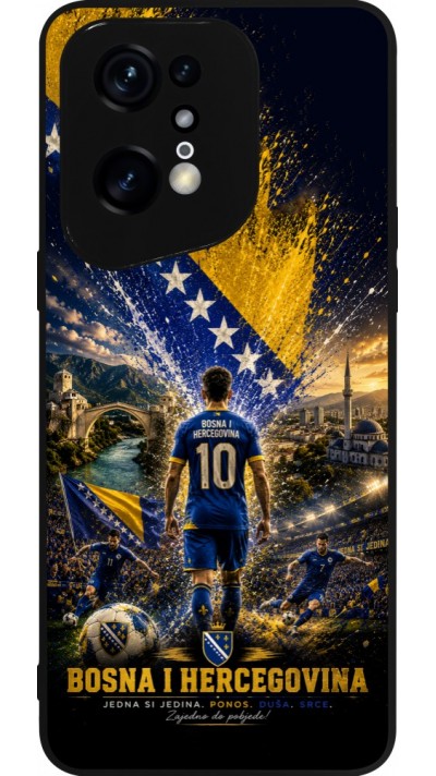 Coque OPPO Find X5 Pro - Silicone rigide noir Football Bosnie-Herzégovine splash 2026