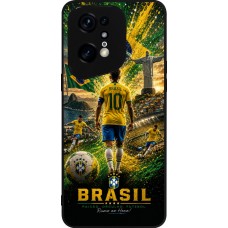 OPPO Find X5 Pro Case Hülle - Silikon schwarz Fussball Brasilien splash 2026