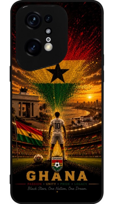 Coque OPPO Find X5 Pro - Silicone rigide noir Football Ghana splash 2026