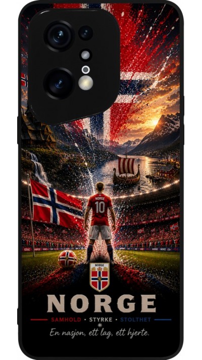 Coque OPPO Find X5 Pro - Silicone rigide noir Football Norvège splash 2026