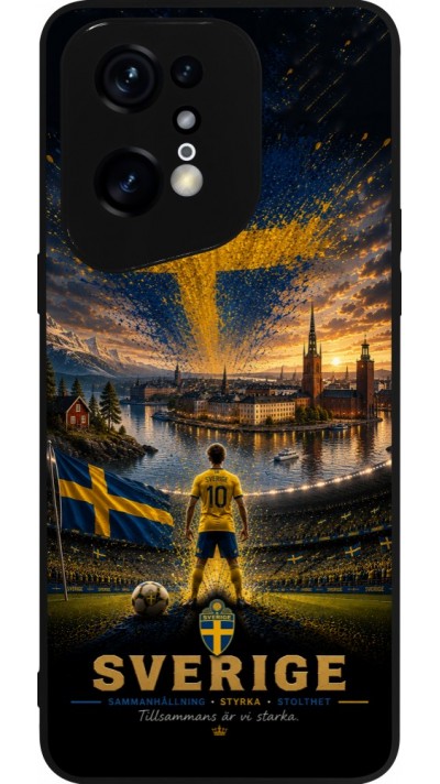 Coque OPPO Find X5 Pro - Silicone rigide noir Football Suède splash 2026