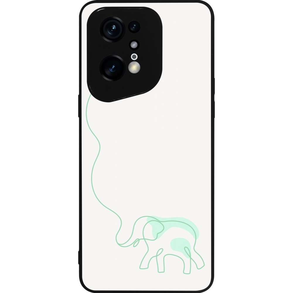 Coque OPPO Find X5 Pro - Silicone rigide noir Spring 23 baby elephant