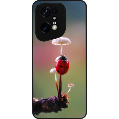 OPPO Find X5 Pro Case Hülle - Silikon schwarz Ladybird on a mushroom Spring 2026