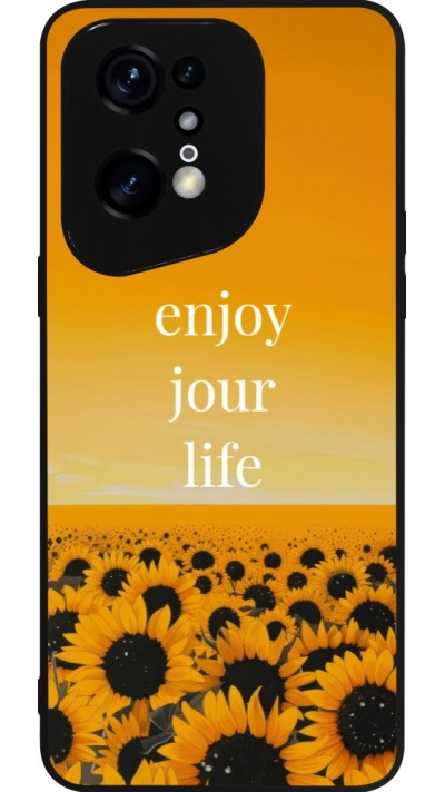 OPPO Find X5 Pro Case Hülle - Silikon schwarz Summer 2025 Enjoy your life