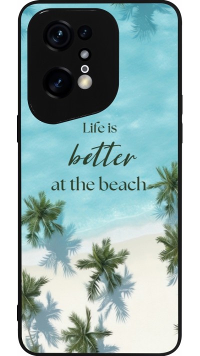 OPPO Find X5 Pro Case Hülle - Silikon schwarz Summer 2025 Life is better at the beach