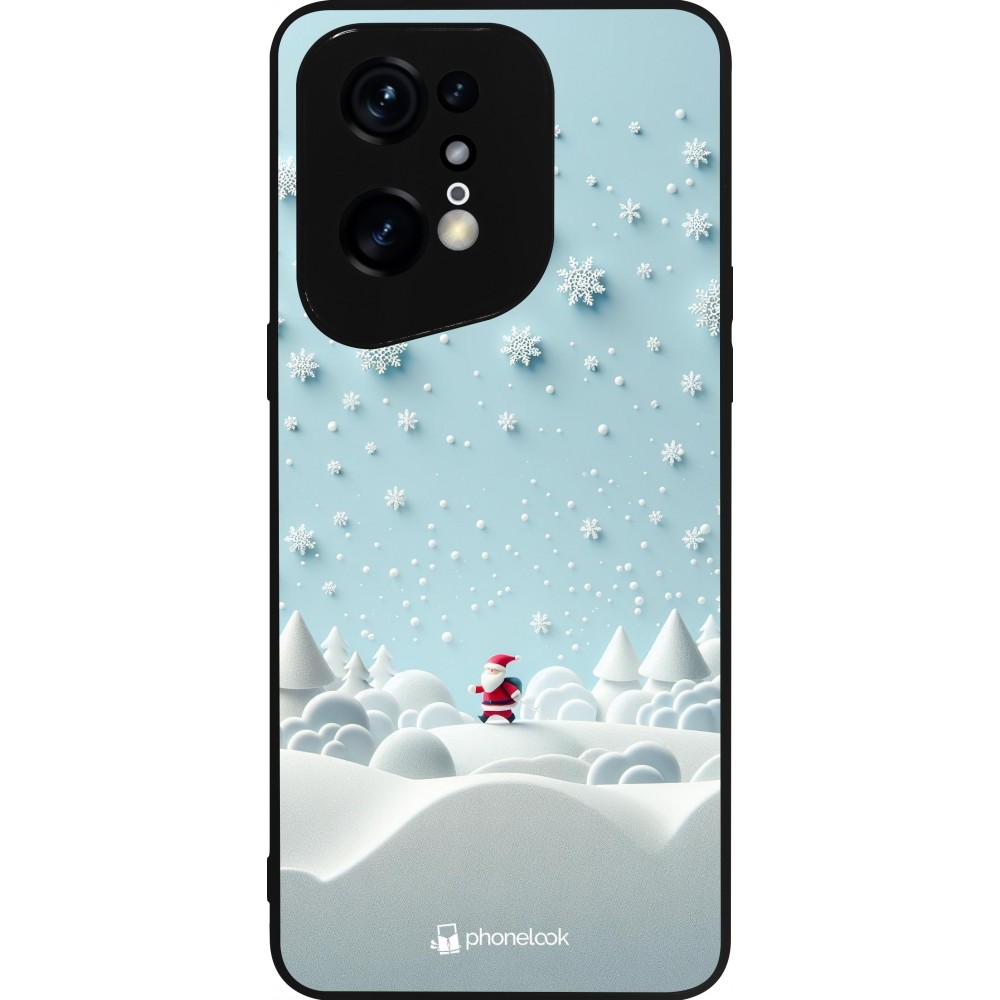 Coque OPPO Find X5 Pro - Silicone rigide noir Noël 2023 Petit Père Flocon