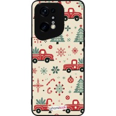 Coque OPPO Find X5 Pro - Silicone rigide noir Noël 2024 Camion Sapin