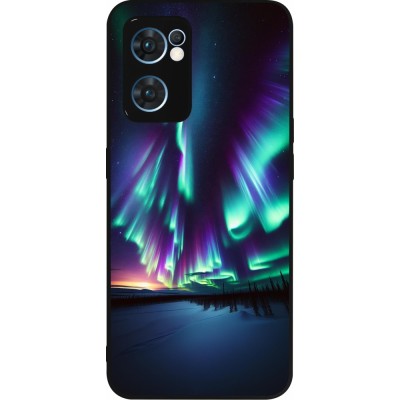 OPPO Reno7 5G Case Hülle - Silikon schwarz Funkelndes Nordlicht