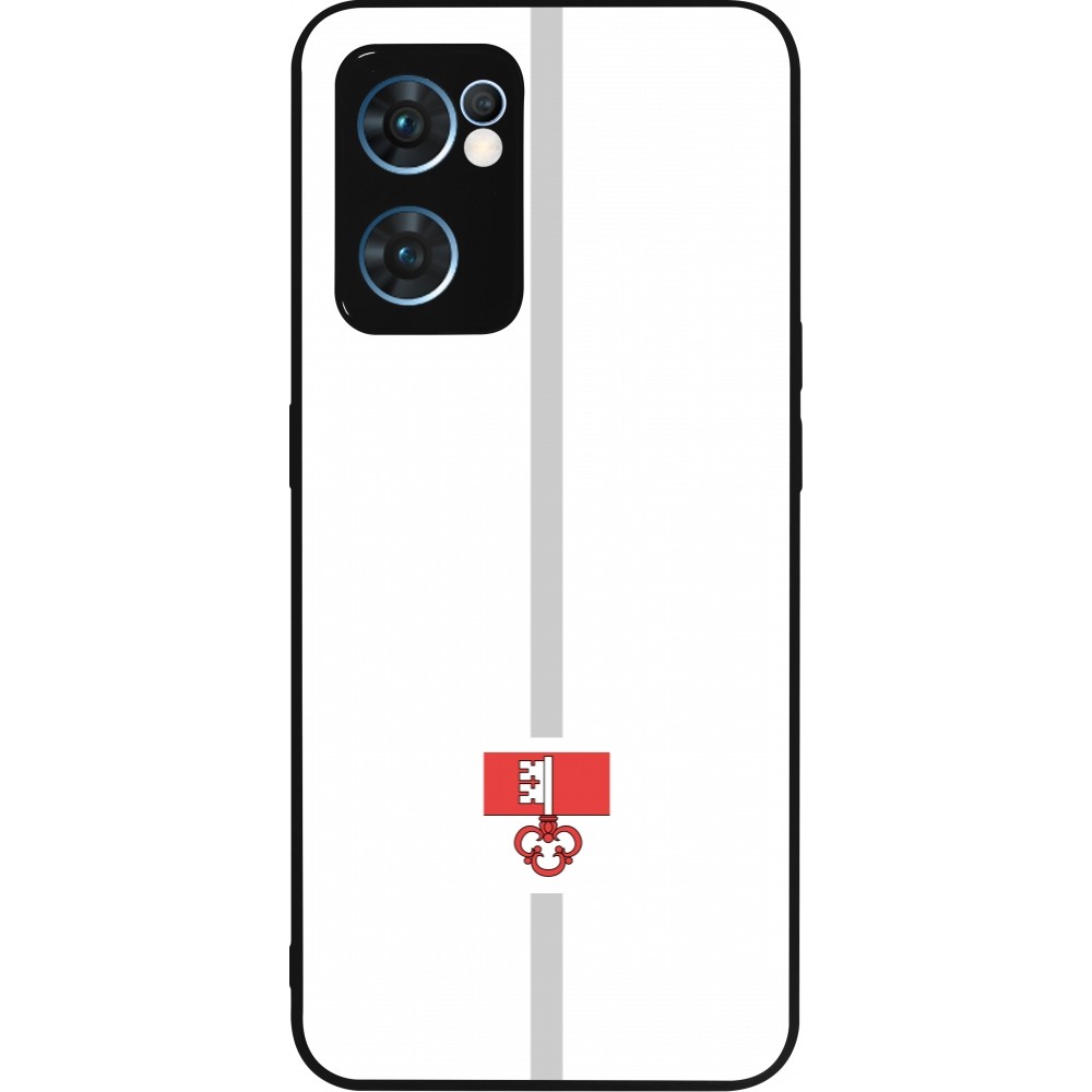 OPPO Reno7 5G Case Hülle - Silikon schwarz Kanton OW weiss